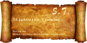 Stipkovits Tivadar névjegykártya